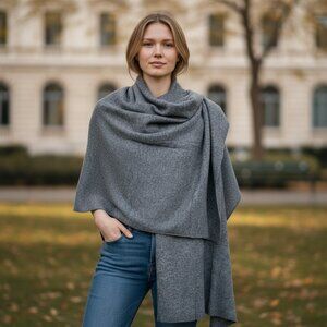 Nordstrom 100% Cashmere Wrap Scarf Gray NWT Luxury Shawl